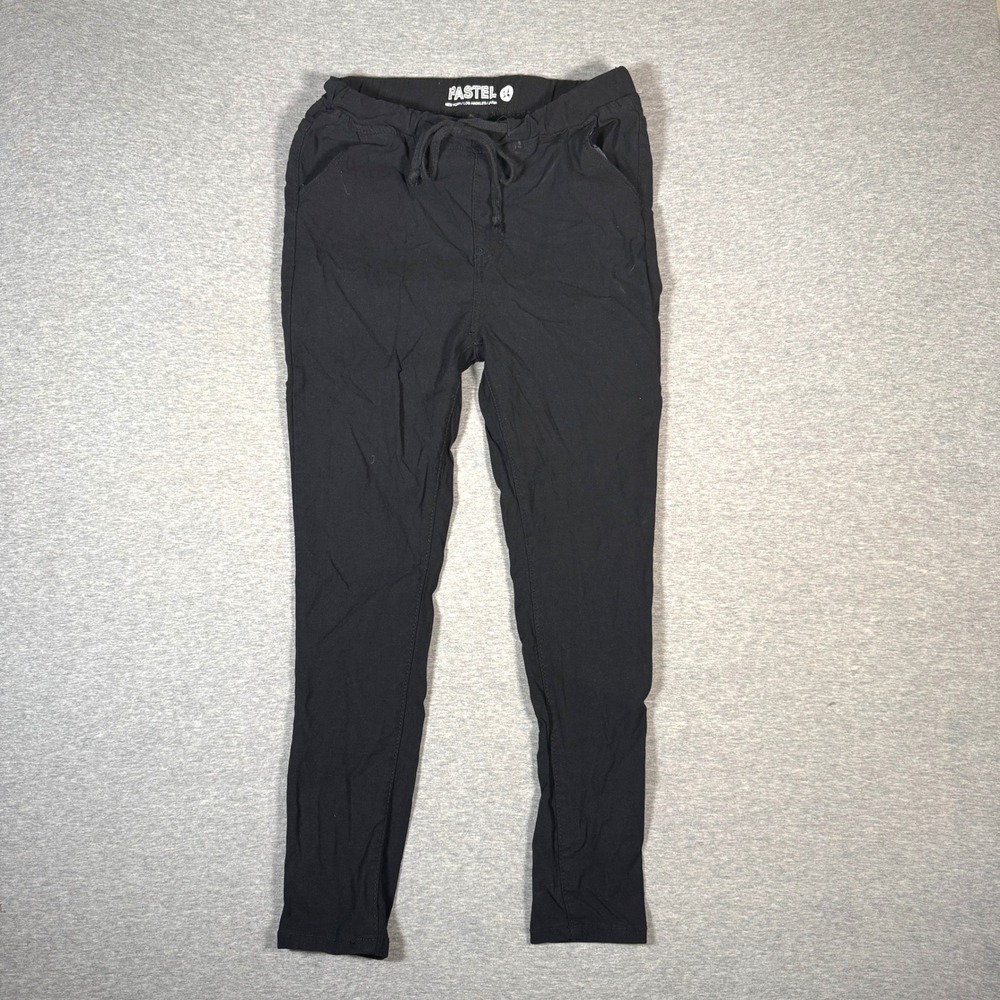 Pastel Black Pull On Jogger Pants Girls 14 Elastic Waist Drawstring Slim Fit